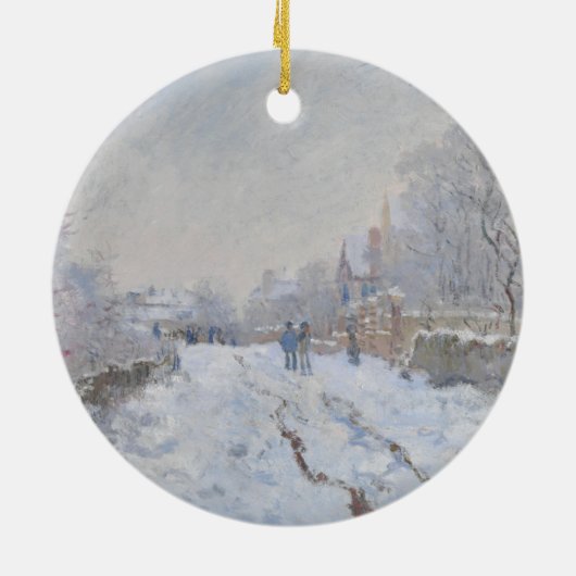 Schnee in Argenteuil (von Claude Monet) Keramik Ornament (Hinten)