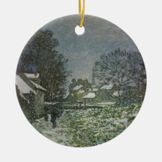 Schnee in Argenteuil von Claude Monet Keramik Ornament (Vorne)
