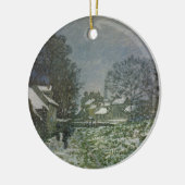 Schnee in Argenteuil von Claude Monet Keramik Ornament (Links)