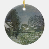 Schnee in Argenteuil von Claude Monet Keramik Ornament (Hinten)