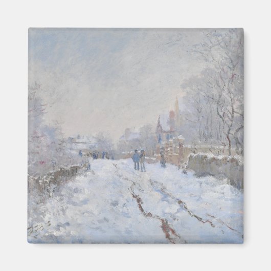 Schnee in Argenteuil (von Claude Monet) Magnet (Vorne)