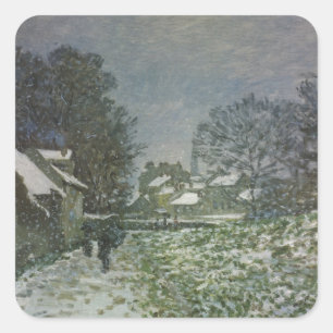 Schnee in Argenteuil von Claude Monet Quadratischer Aufkleber