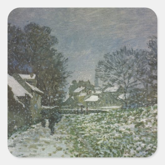 Schnee in Argenteuil von Claude Monet Quadratischer Aufkleber (Vorderseite)