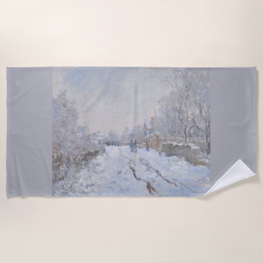 Schnee in Argenteuil (von Claude Monet) Strandtuch (Vorderseite)