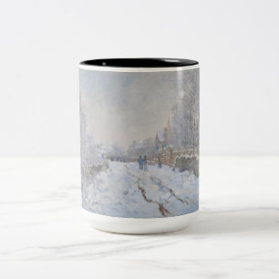 Schnee in Argenteuil (von Claude Monet) Zweifarbige Tasse