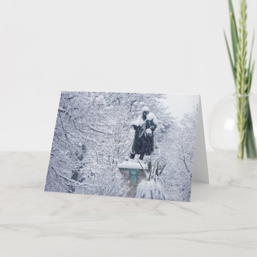 Schnee in Cardiff Feiertagskarte (Vorderseite)