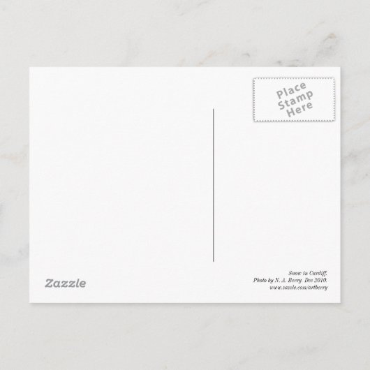 Schnee in Cardiff Postkarte (Rückseite)