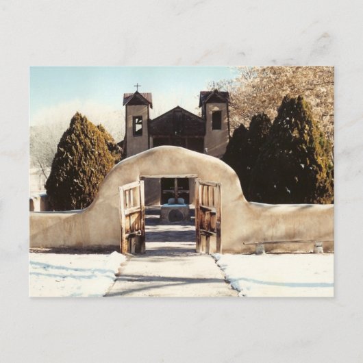 Schnee in Chimayo Postkarte (Vorderseite)