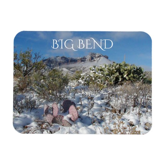 Schnee in den Chisos-Bergen, Big Bend Magnet (Horizontal)