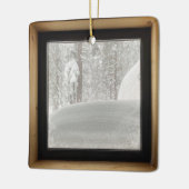 Schnee in den Leuten! Keramikornament (Links)