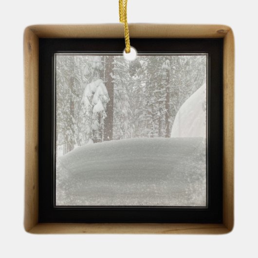 Schnee in den Leuten! Keramikornament (Vorderseite)