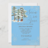 Schnee in der Liebe Baby Blue Winterwald Schneeflo Einladung (Vorderseite)