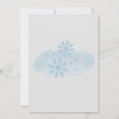 Schnee in der Liebe Baby Blue Winterwald Schneeflo Einladung (Rückseite)