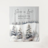 Schnee in der Liebe Brautparty im Winter Wandteppich (Vorderseite)