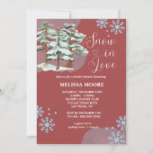 Schnee in der Liebe burgundische Winterwaldschneef Einladung (Vorderseite)