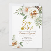 Schnee in der Liebe cremig weiße Blumenkuchen Dusc Einladung (Vorderseite)