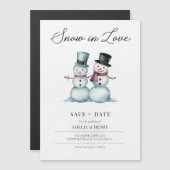 Schnee in der Liebe Die sonnige Winterhochzeit Sav Magneteinladung (Vorne/Hinten)