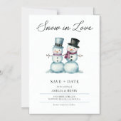 Schnee in der Liebe Die sonnige Winterhochzeit Sav Magneteinladung (Vorderseite)