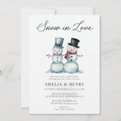 Schnee in der Liebe Funny Winter Paare Brautparty Einladung (Vorderseite)