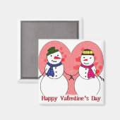 Schnee in der Liebe - Glücklicher Valentinstag Magnet (Vorderseite/Rückseite)
