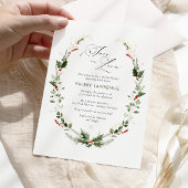 Schnee in der Liebe Golden Snowflakes Brautparty Einladung