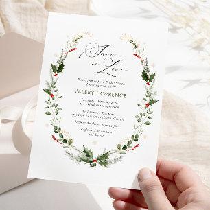 Schnee in der Liebe Golden Snowflakes Brautparty Einladung