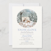 Schnee in der Liebe Hirsche Familie Winterscape Br Einladung (Vorderseite)