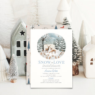 Schnee in der Liebe Hirsche Familie Winterscape Br Einladung