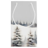 Schnee in der Liebe Kiefernwald Brautparty Favan Kleine Geschenktüte (Rückseite)