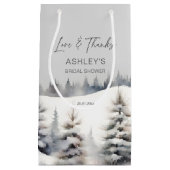 Schnee in der Liebe Kiefernwald Brautparty Favan Kleine Geschenktüte (Vorderseite)