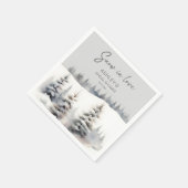 Schnee in der Liebe Kiefernwald Brautparty Serviette (Ecke)