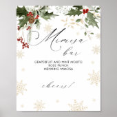 Schnee in der Liebe Mimosa Bar Winter Brautparty Poster (Vorne)