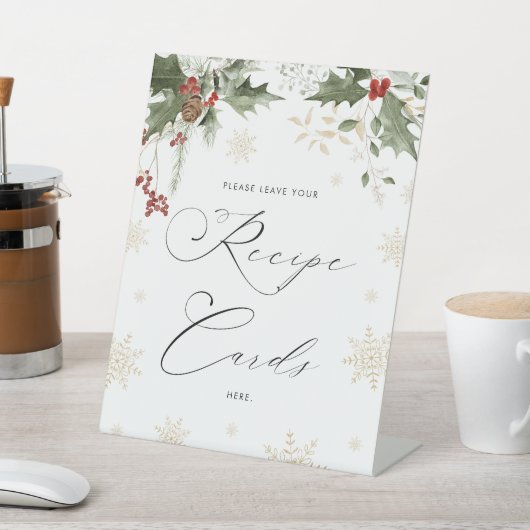 Schnee in der Liebe Rezept Karten Brautparty Sockelschild (In SItu)