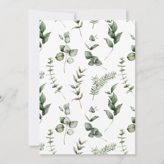 Schnee in der Liebe Rote Pinien Winter Blume Einladung (Rückseite)