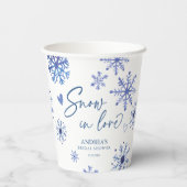 Schnee in der Liebe Schneeflocken Winter Brautpart Pappbecher (Rückseite)