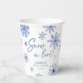 Schnee in der Liebe Schneeflocken Winter Brautpart Pappbecher (Vorderseite)