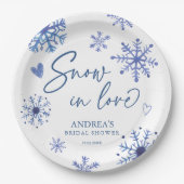Schnee in der Liebe Schneeflocken Winter Brautpart Pappteller (Vorderseite)