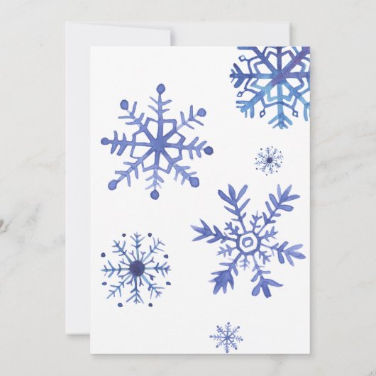 Schnee in der Liebe Schneeflocken Winterbaby Dusch Einladung (Rückseite)