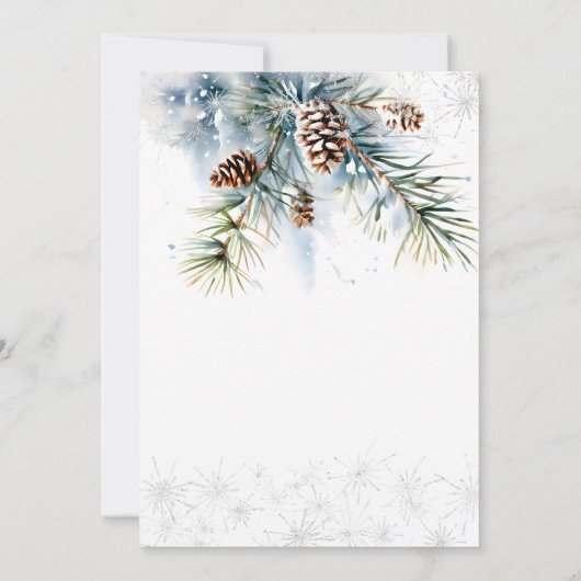 Schnee in der Liebe Schneeflocken Winterbaby Dusch Einladung (Rückseite)