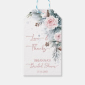 Schnee in der Liebe Schneekiefer Winter Brautparty Geschenkanhänger (Vorderseite)