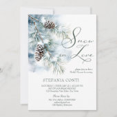 Schnee in der Liebe Schneekiefern Winter Brautpart Einladung (Vorderseite)