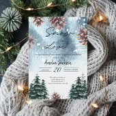 Schnee in der Liebe Schneekiefern Winter Brautpart Einladung