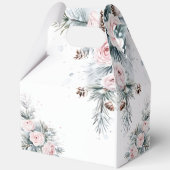 Schnee in der Liebe Schneekiefern Winter Brautpart Geschenkschachtel (Rückseite)