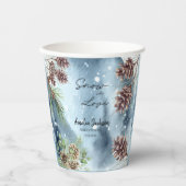 Schnee in der Liebe Schneekiefern Winter Brautpart Pappbecher (Vorderseite)