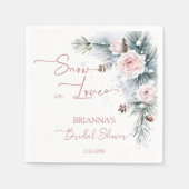 Schnee in der Liebe Schneekiefern Winter Brautpart Serviette (Vorderseite)