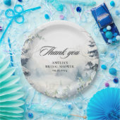 Schnee in der Liebe staubblaues Winter Brautparty Pappteller (Party)