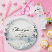 Schnee in der Liebe staubblaues Winter Brautparty Pappteller (Party)