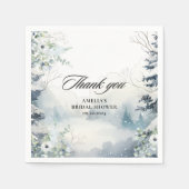 Schnee in der Liebe staubblaues Winter Brautparty Serviette (Vorderseite)