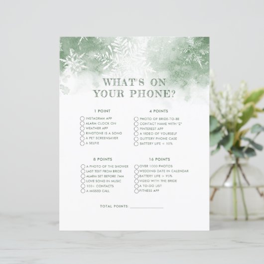 Schnee in der Liebe Was auf Ihrem Handy Brautparty (Stehend Vorderseite)