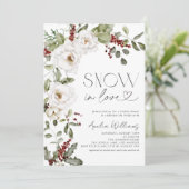 Schnee in der Liebe Weiße Blume Pinienwald Einladung (Stehend Vorderseite)